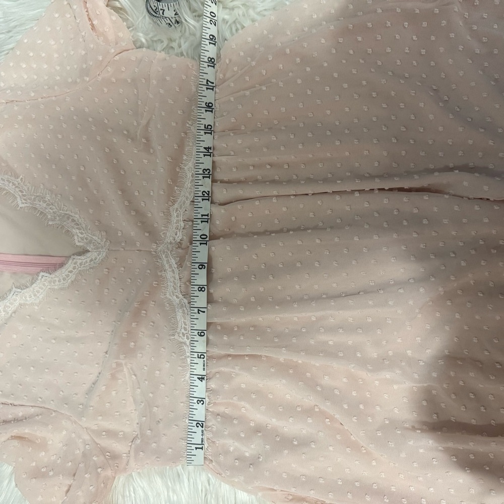 Pink Polka Dot Dress with Lace Trim - Picture 10 of 10